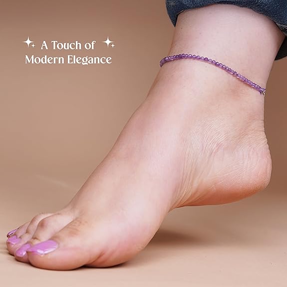 Amethyst Anklet - GOOD HABITSS