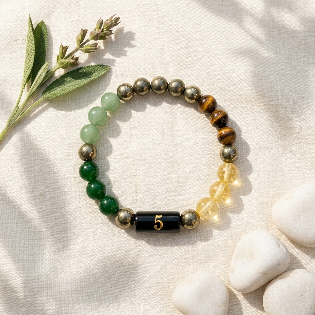 Mulank 5 Bracelet – Natural Crystal Numerology Jewellery – Good Habiitss