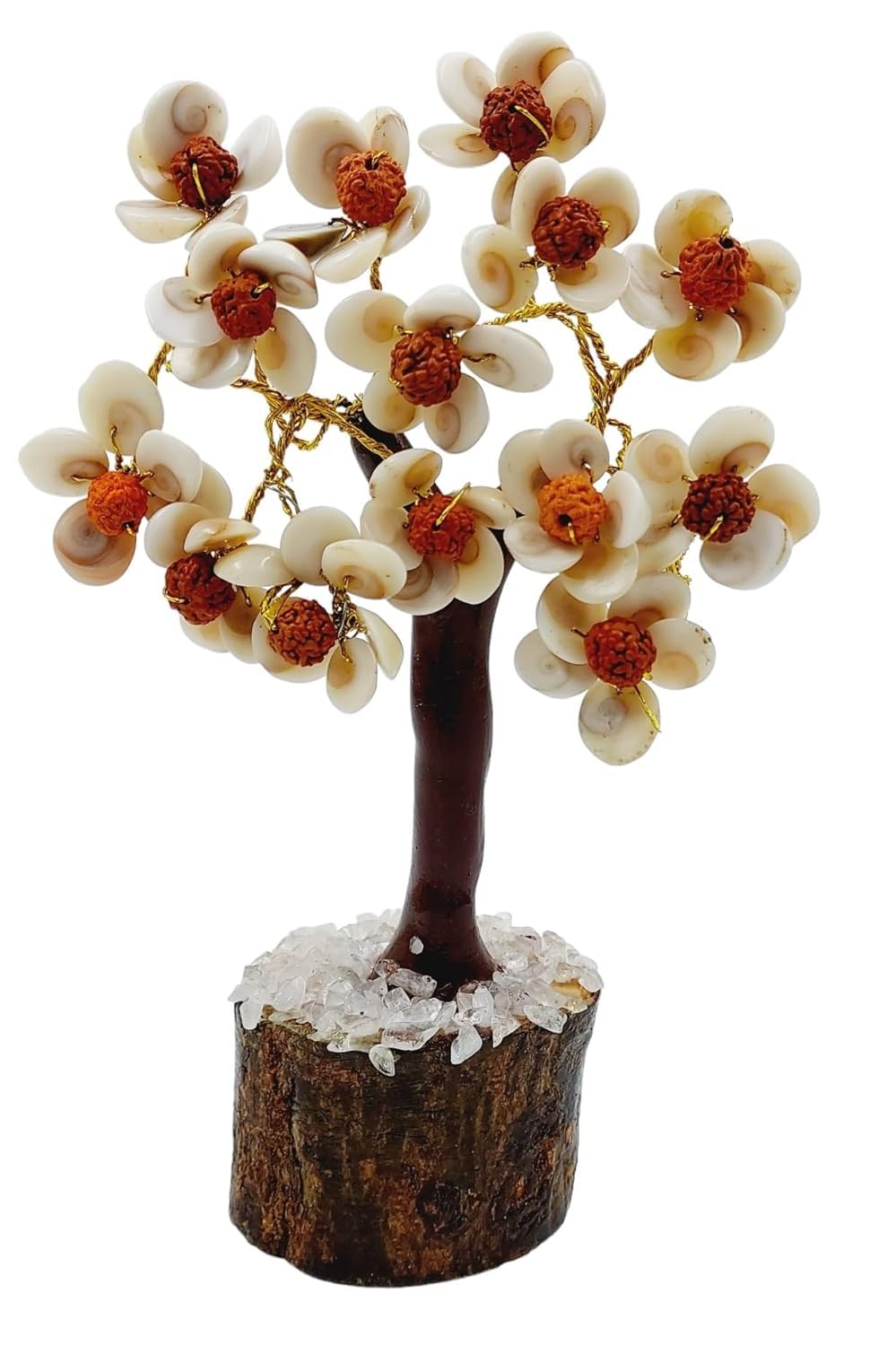 Gomti Chakra Tree with Beads Rudraksha (White and Brown) - GOOD HABITSS