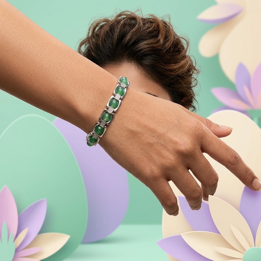 Green Aventurine Stone Metal Bracelet - GOOD HABITSS