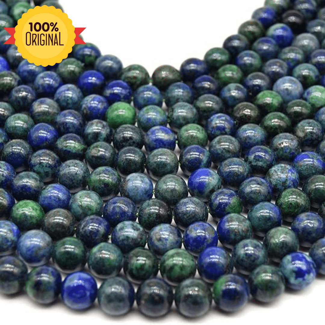 Lapis Chrysocolla (Azurite) Round Beads Healing Gemstone Loose Beads - GOOD HABITSS
