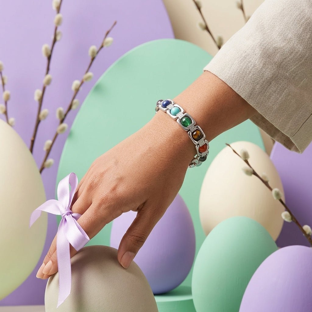 Multi Stone Metal Bracelet - GOOD HABITSS