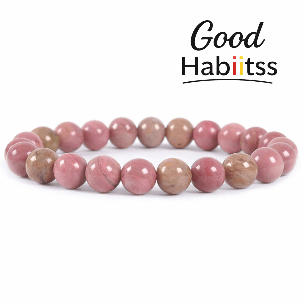 Natural Pink Rhodonite Bracelet - GOOD HABITSS