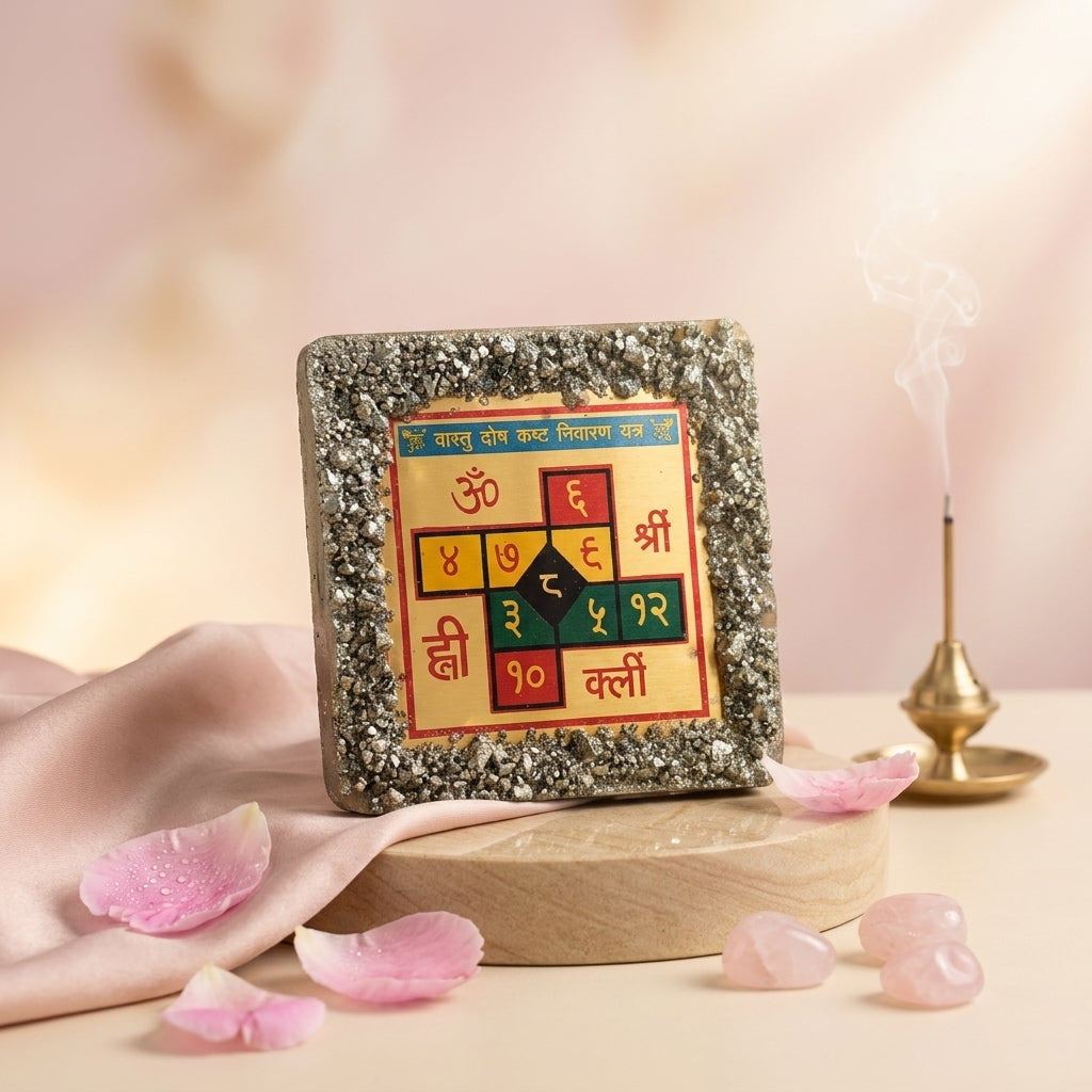 Vastu Yantra with Pyrite – Traditional Symbol Décor – Good Habiitss