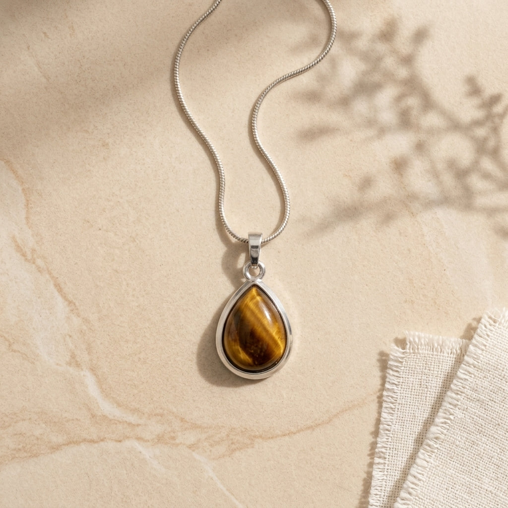 Tiger Eye Teardrop Pendant