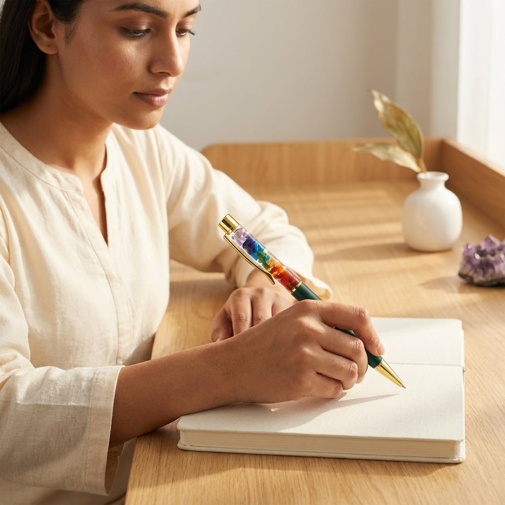 7 Chakra Crystal Chip Pen - GOOD HABITSS