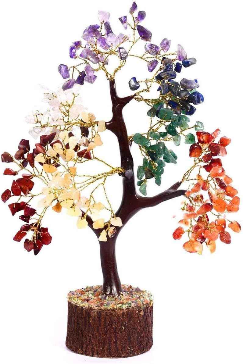 7 Chakra Crystal Tree with 300 Chips – Natural Healing Gemstone Bonsai - GOOD HABITSS
