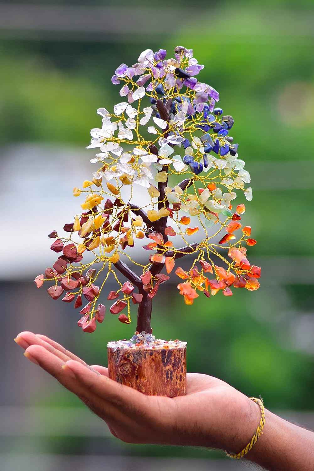 7 Chakra Crystal Tree with 300 Chips – Natural Healing Gemstone Bonsai - GOOD HABITSS
