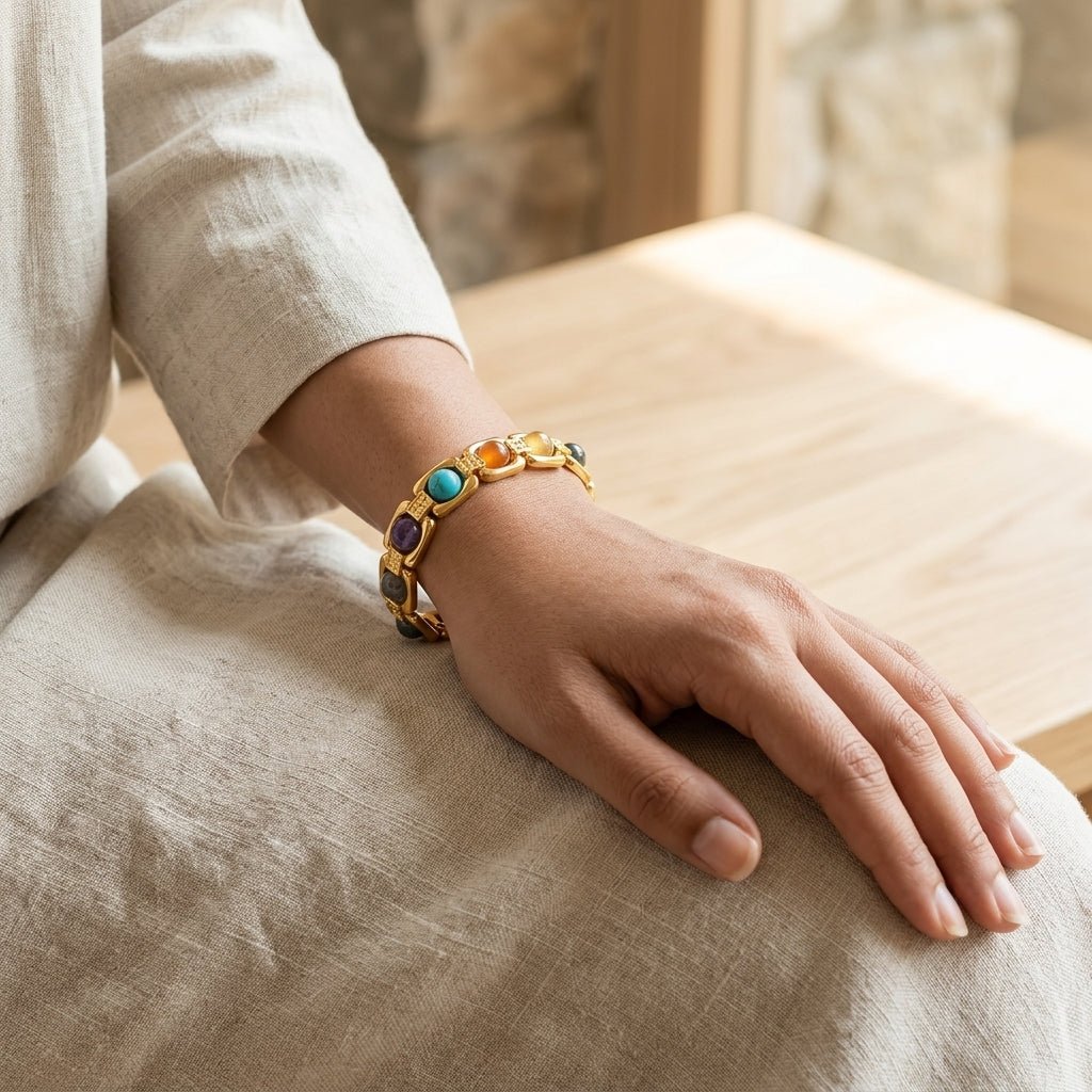 7 Chakra Metal Bracelet - GOOD HABITSS