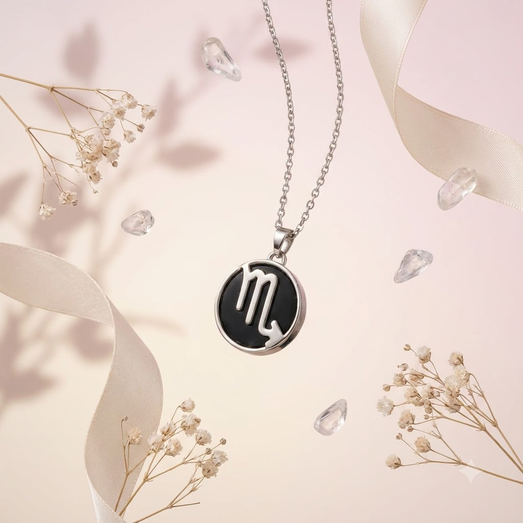 Scorpio Zodiac Pendant – Crystal-Inspired Necklace – Good Habiitss