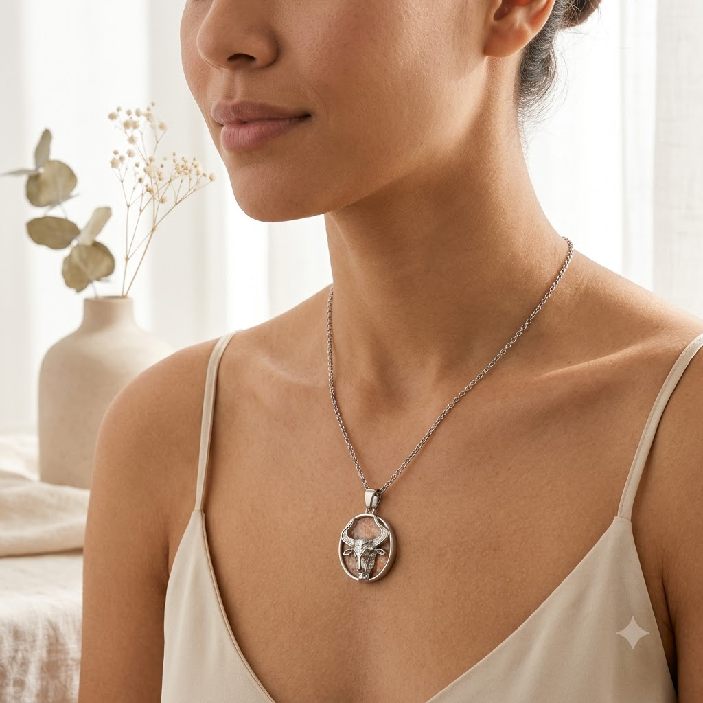Taurus Zodiac Pendant – Crystal-Inspired Necklace – Good Habiitss