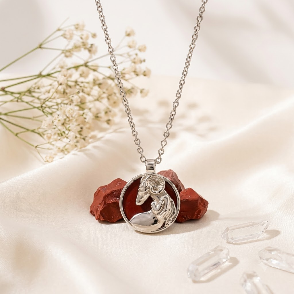 Virgo Zodiac Necklace – Red Jasper Crystal-Inspired Jewellery – Good Habiitss