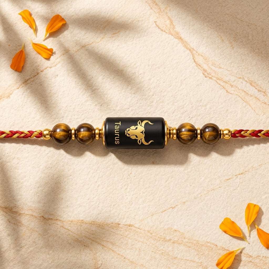 Taurus Rashi Rakhi | Tiger Eye