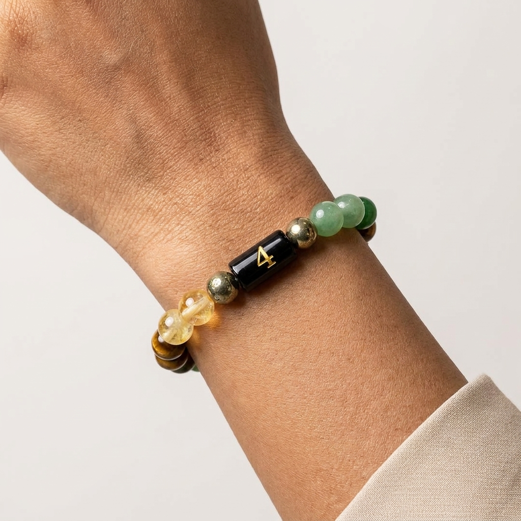 Mulank 4 Bracelet – Natural Crystal Numerology Jewellery – Good Habiitss