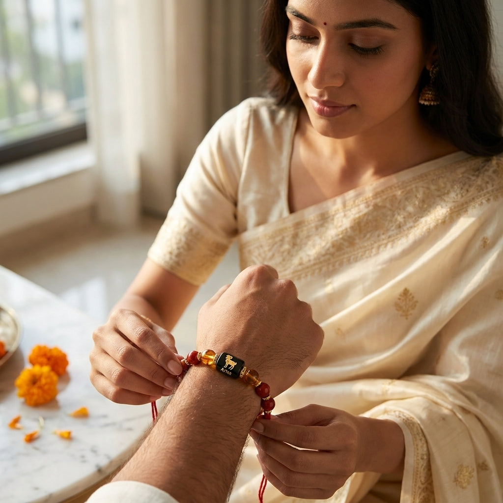 Aries Zodiac Rakhi | Red Jasper