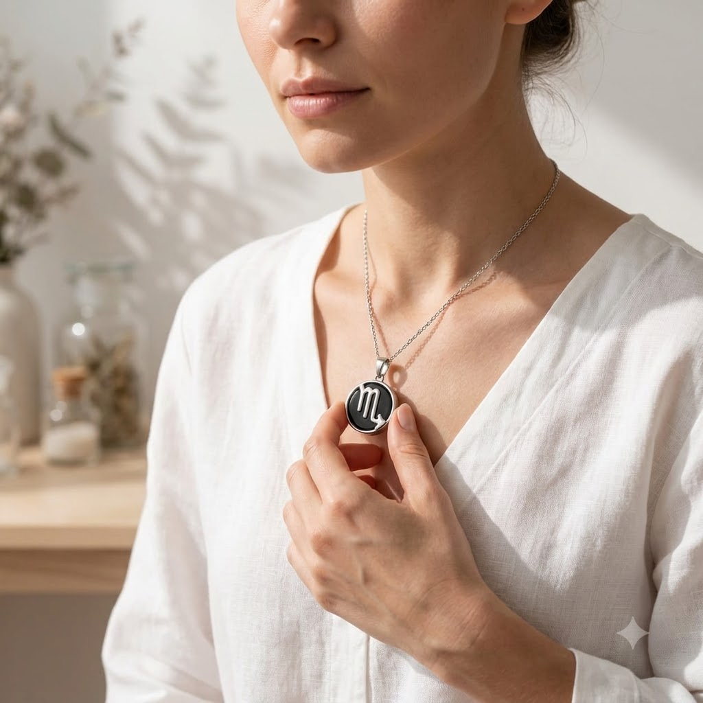 Scorpio Zodiac Pendant – Crystal-Inspired Necklace – Good Habiitss