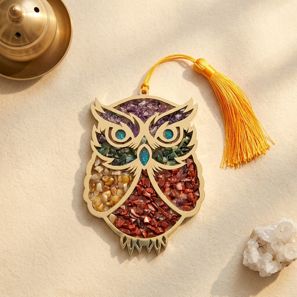 Crystal Owl Wall Hanger – Multi-Crystal Home Décor – Good Habiitss