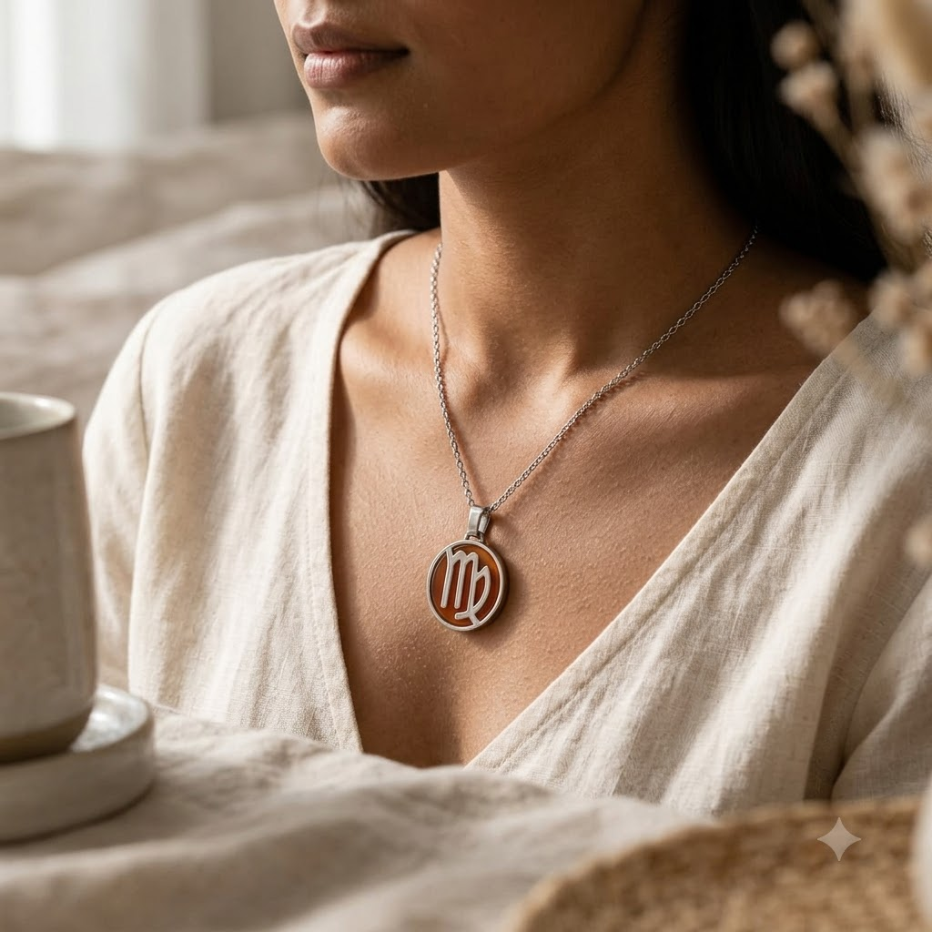 Virgo Zodiac Pendant – Crystal-Inspired Jewellery – Good Habiitss