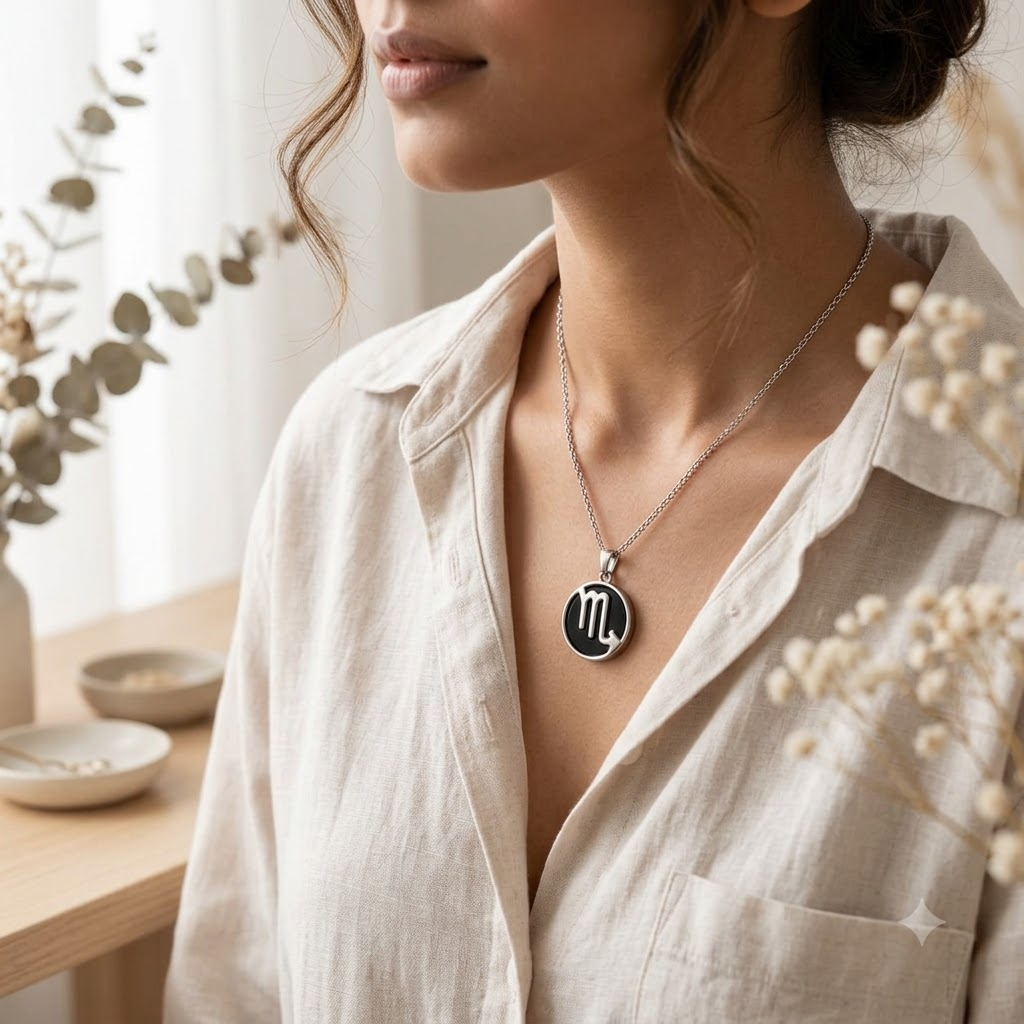 Scorpio Zodiac Pendant – Crystal-Inspired Necklace – Good Habiitss
