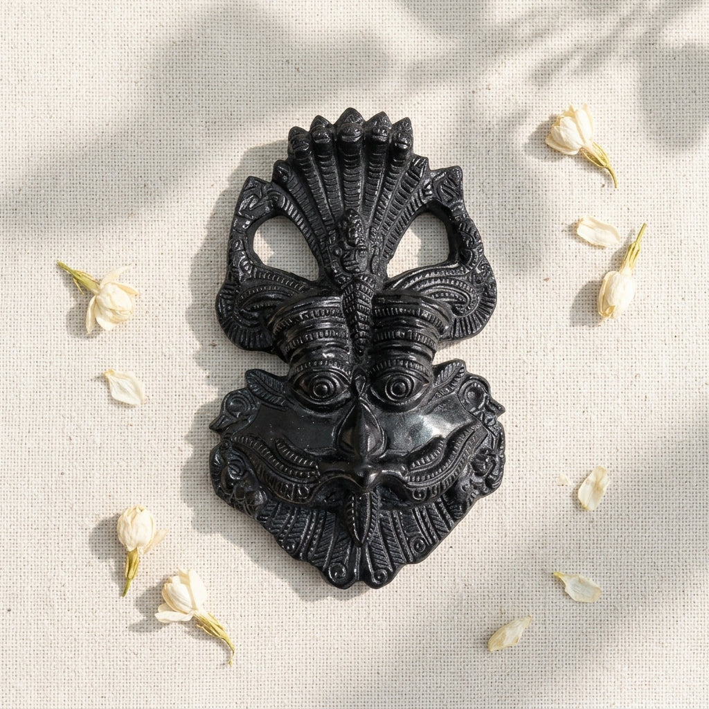 Black Tourmaline 3-Mukhi Inspired Decorative Idol – Good Habiitss