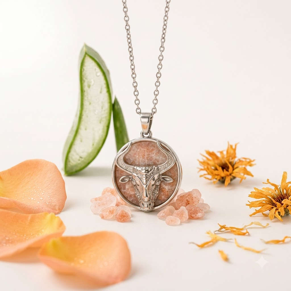 Taurus Zodiac Pendant – Crystal-Inspired Necklace – Good Habiitss