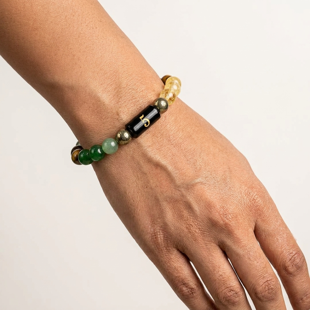 Mulank 5 Bracelet – Natural Crystal Numerology Jewellery – Good Habiitss
