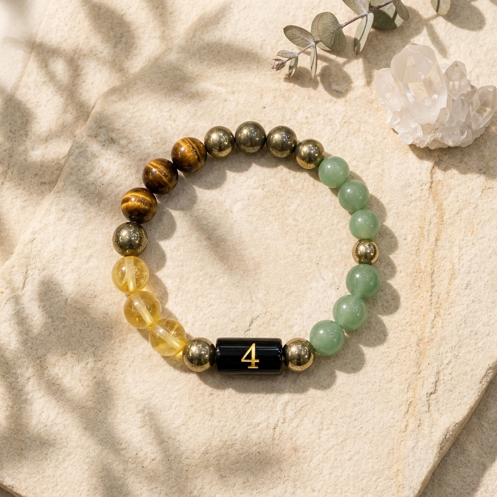 Mulank 4 Bracelet – Natural Crystal Numerology Jewellery – Good Habiitss