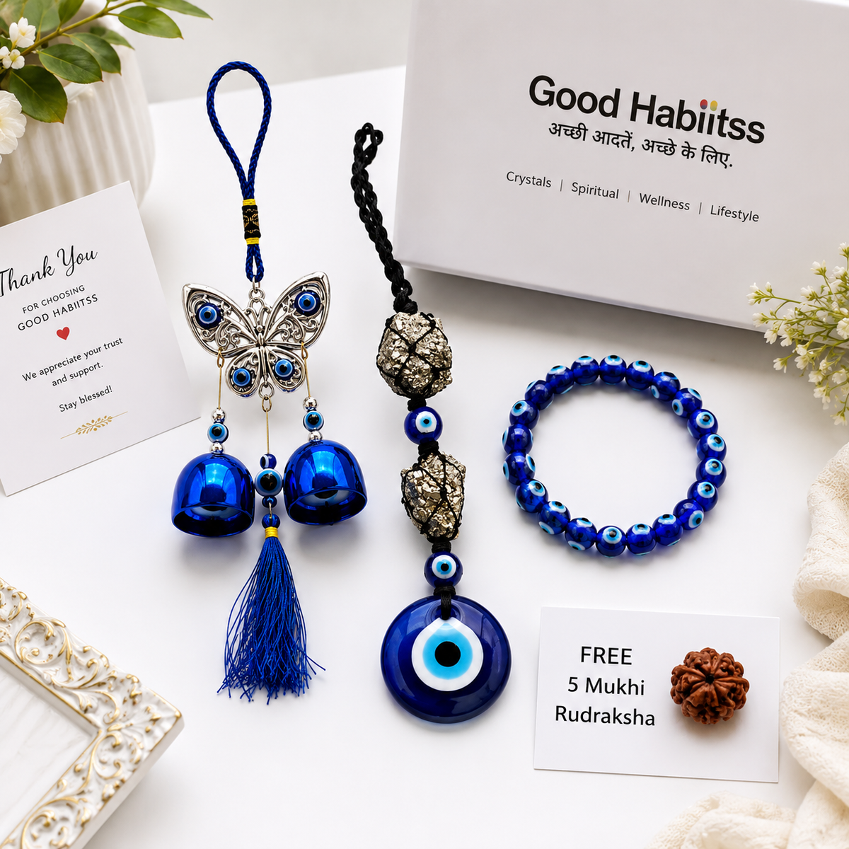 Sampoorna Nazar Kavach Combo – Traditional Evil Eye-Themed Gift Set – Good Habiitss