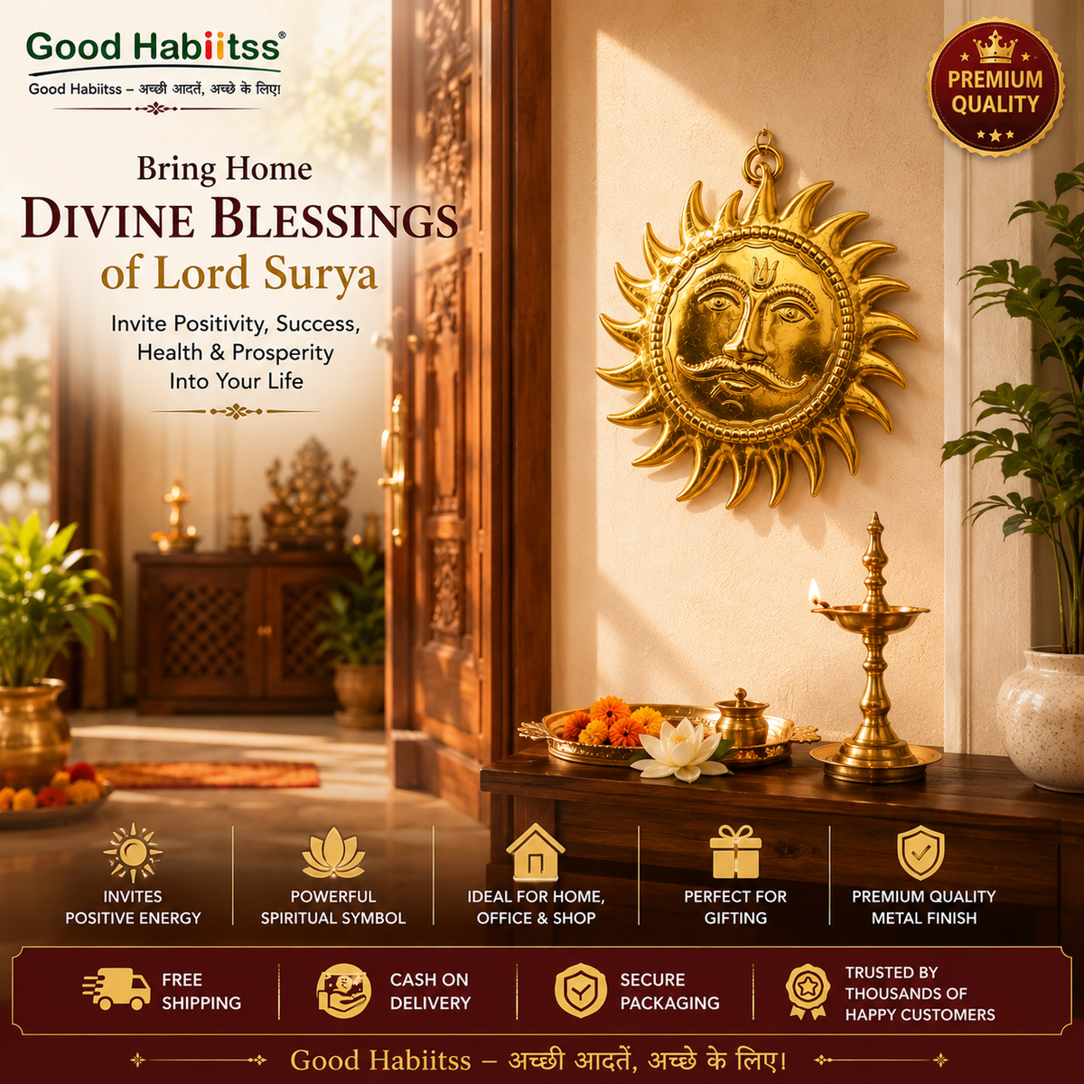 Shri Surya Narayan Yantra – Traditional Symbol Décor – Good Habiitss