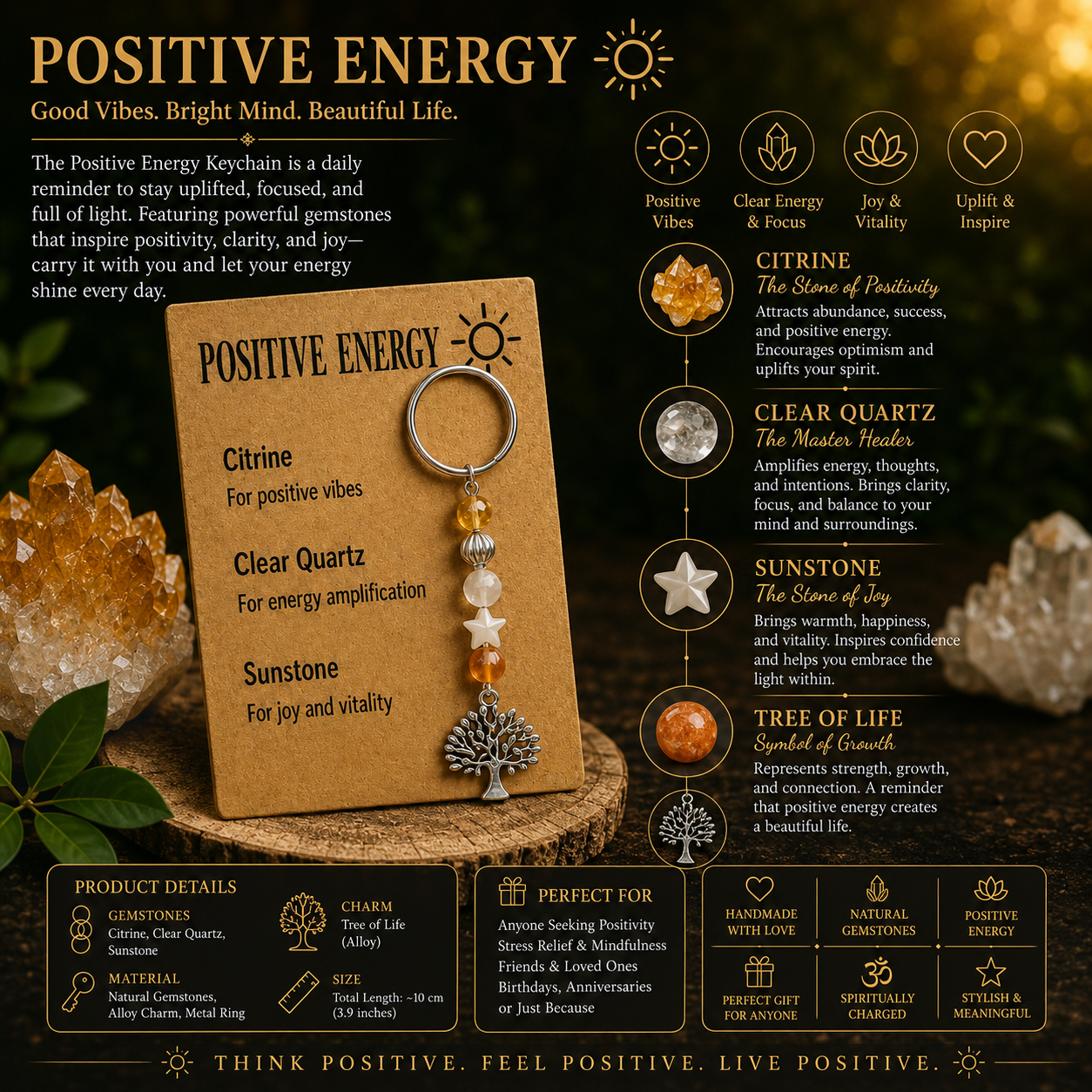 Positive Energy Keychain