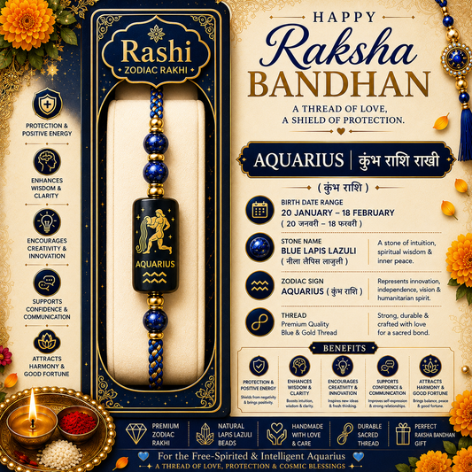 Aquarius Rashi Rakhi | Blue Lapis Lazuli