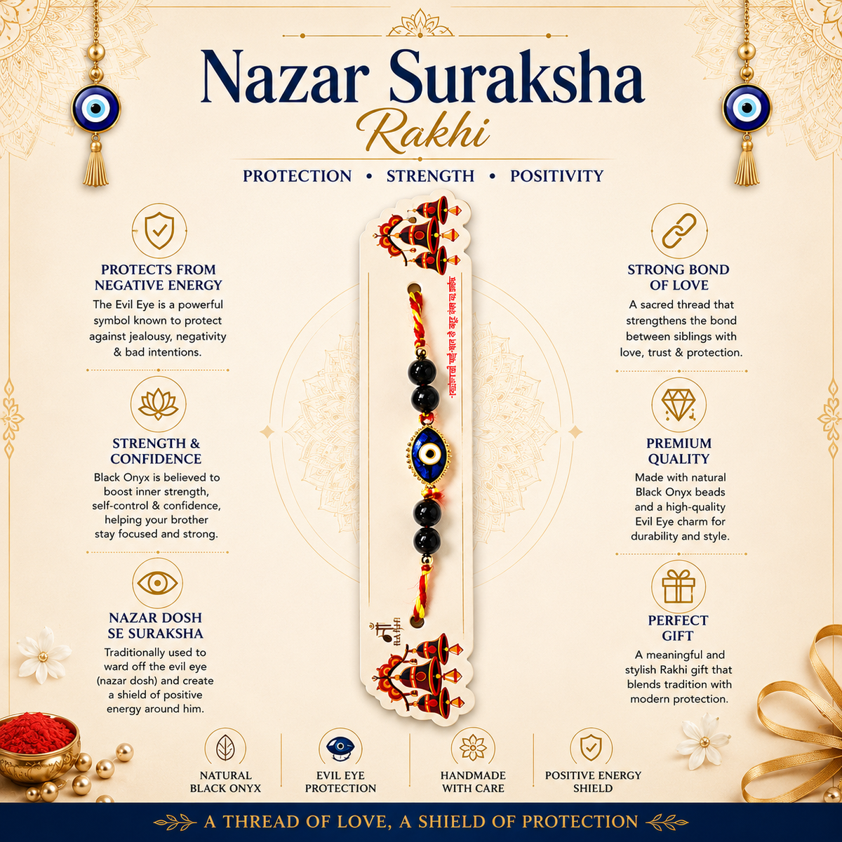 Nazar Suraksha Rakhi – Evil Eye-Inspired Raksha Bandhan Gift – Good Habiitss