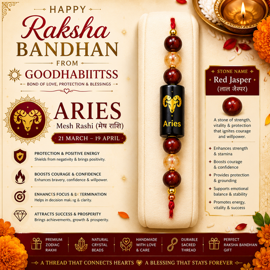Aries Zodiac Rakhi | Red Jasper