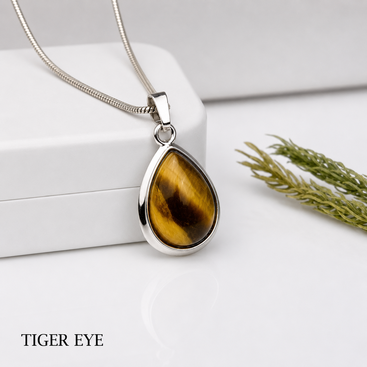 Tiger Eye Teardrop Pendant