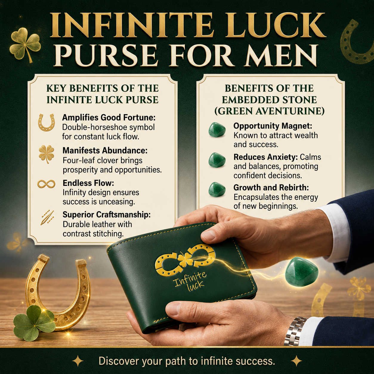 Infinite Luck Purse for Men — Carry Wealth. Attract Success. Never Stop Winning.