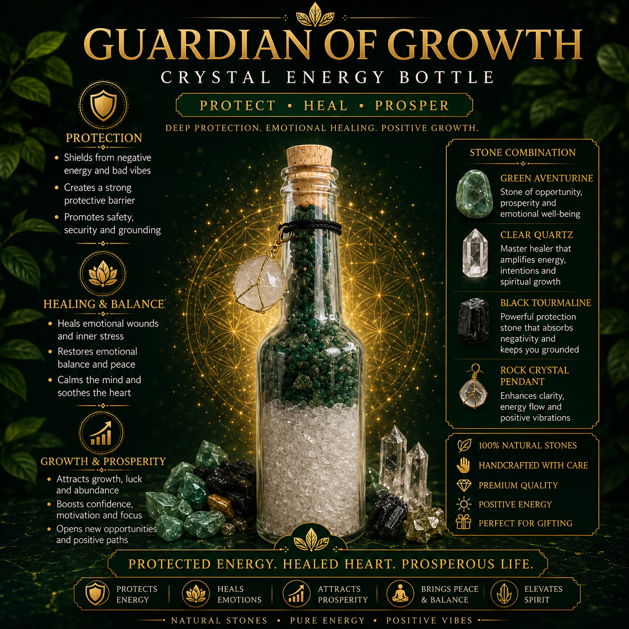 Guardian of Growth Crystal Energy Bottle