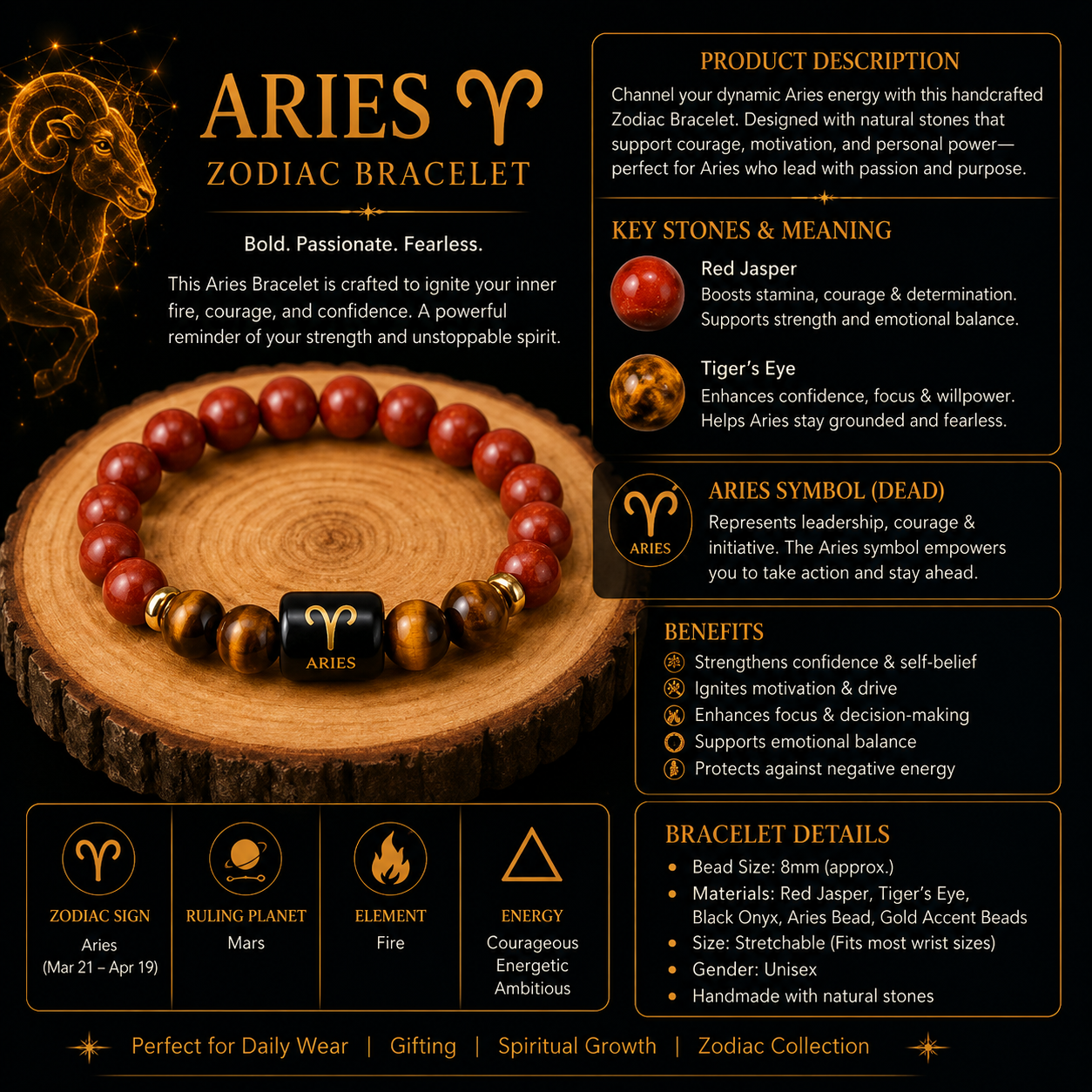 Aries Zodiac Bracelet