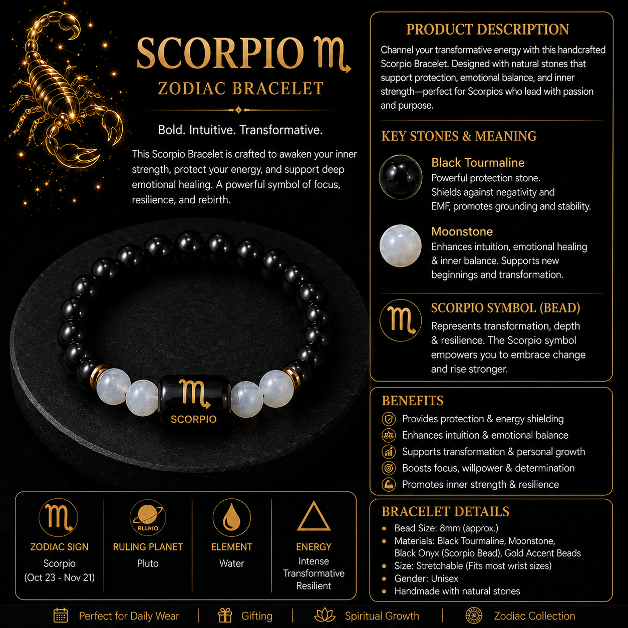 Scorpio Zodiac Bracelet