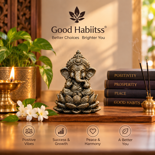 Pyrite Bal Ganesh Ji Idol – 3 Inch | Spiritual Décor & Gift