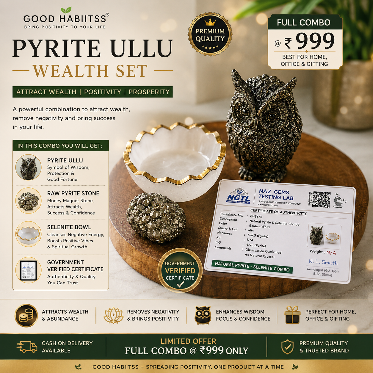 Pyrite Owl Wealth Set