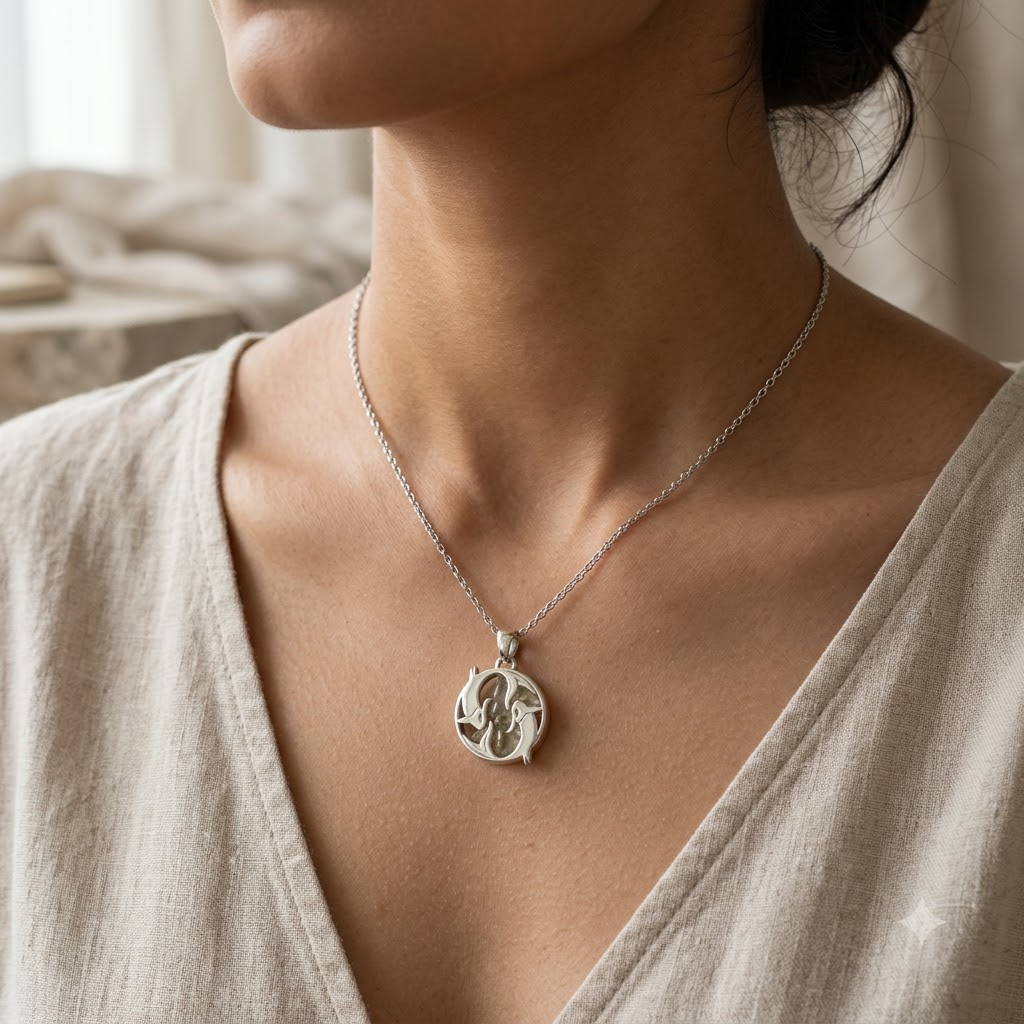Pisces (Meen) Zodiac Pendant – Citrine Crystal Necklace – Good Habiitss