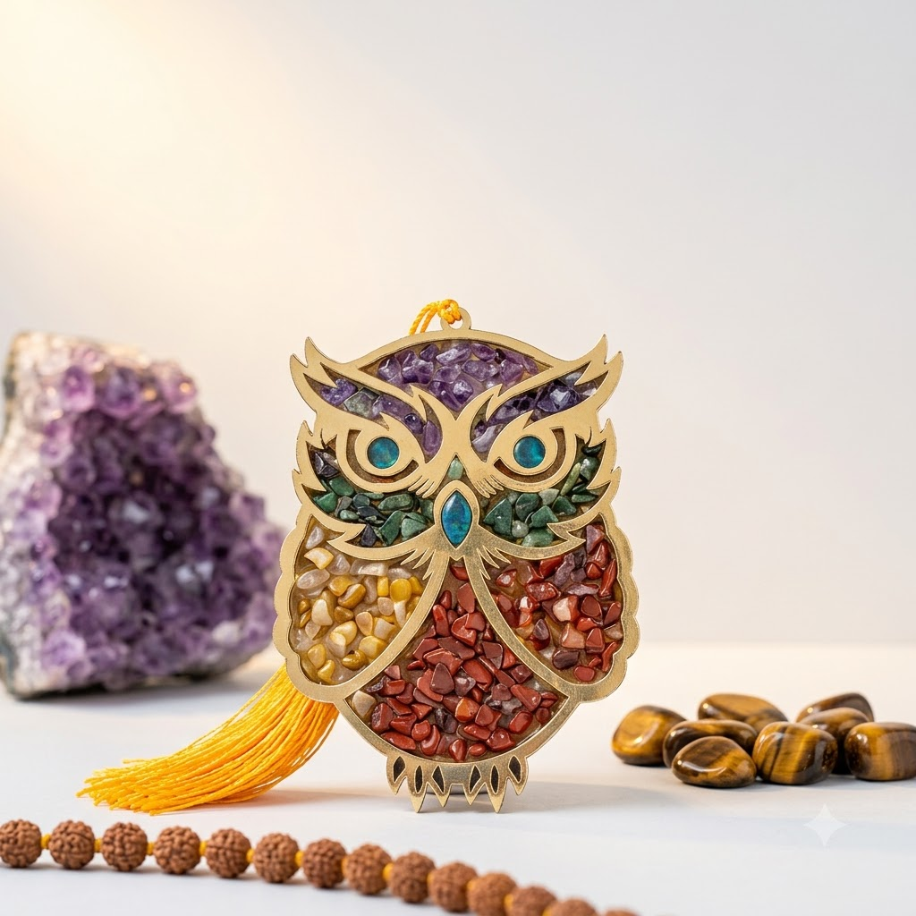 Crystal Owl Wall Hanger – Multi-Crystal Home Décor – Good Habiitss