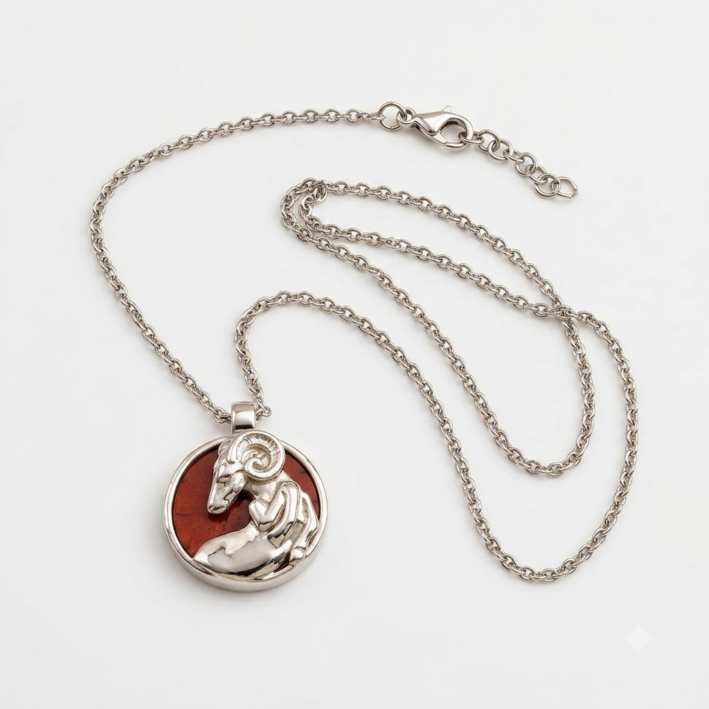 Virgo Zodiac Necklace – Red Jasper Crystal-Inspired Jewellery – Good Habiitss