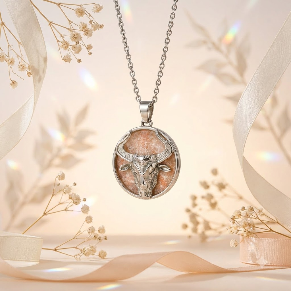 Taurus Zodiac Pendant – Crystal-Inspired Necklace – Good Habiitss