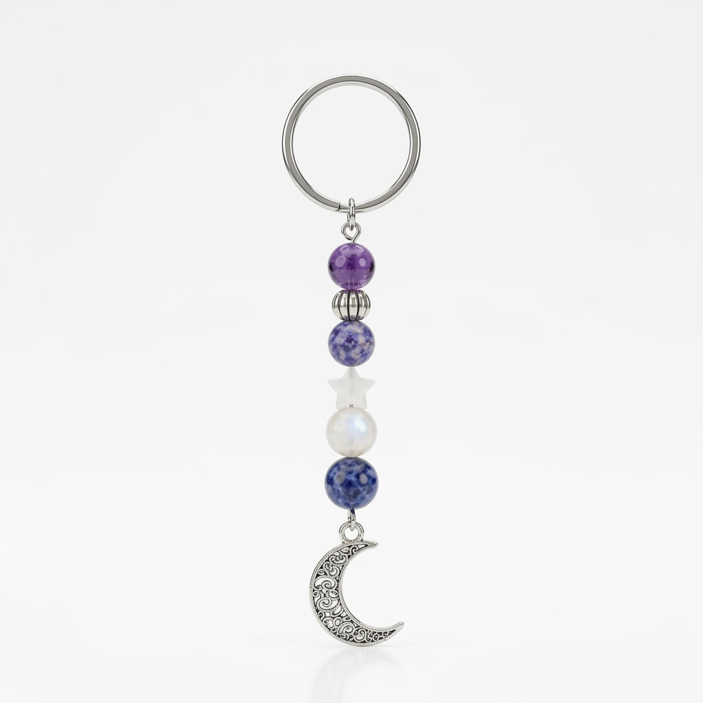 Peace & Calm Crystal Keychain – Gemstone-Inspired Accessory – Good Habiitss