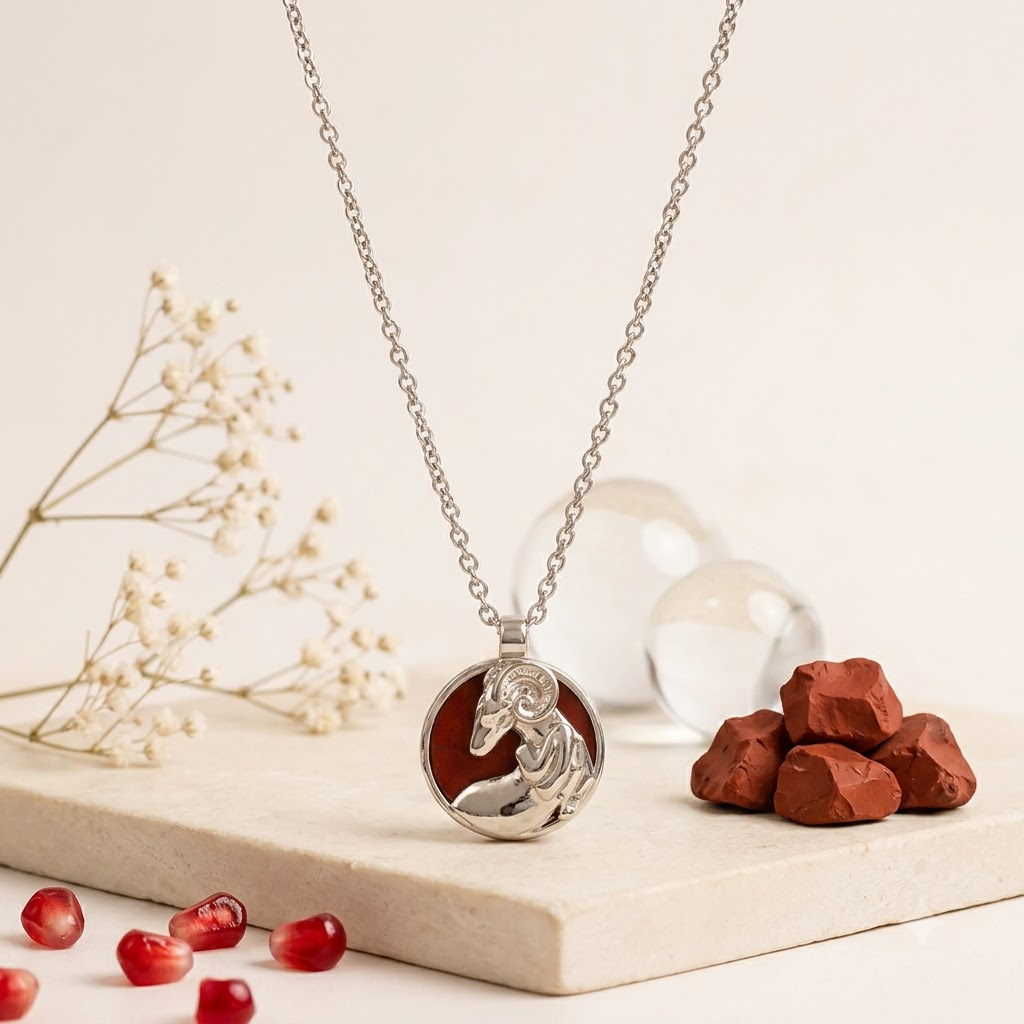 Virgo Zodiac Necklace – Red Jasper Crystal-Inspired Jewellery – Good Habiitss