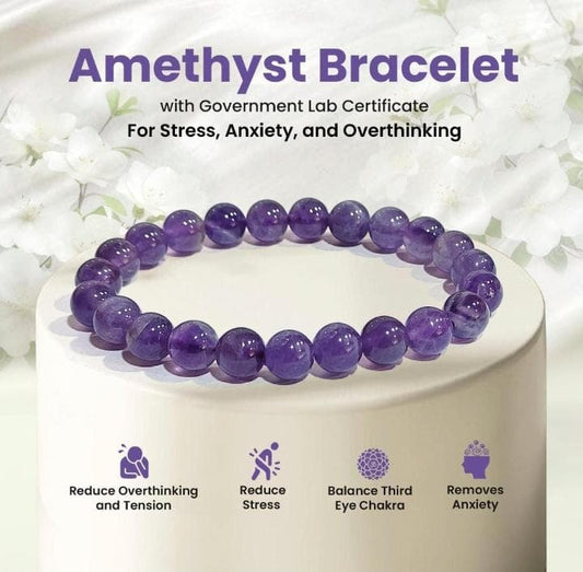 Amethyst Bracelet (8MM) - GOOD HABITSS