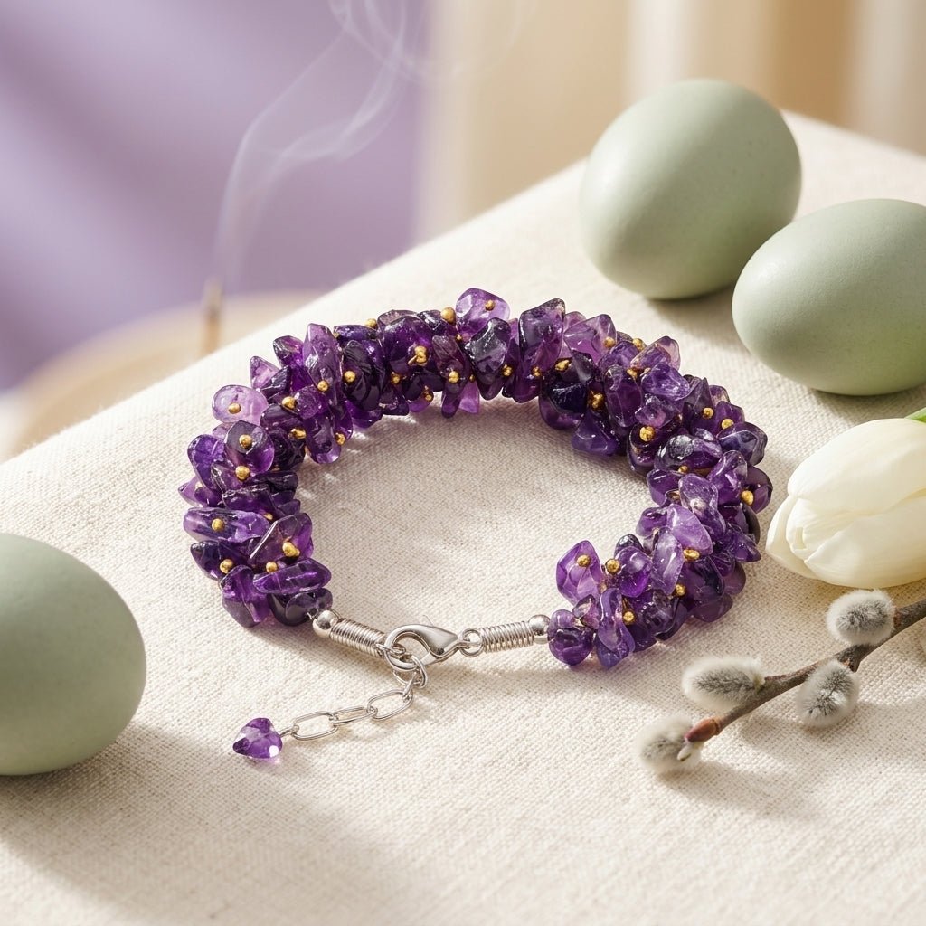 Amethyst Chips Bracelet - GOOD HABITSS