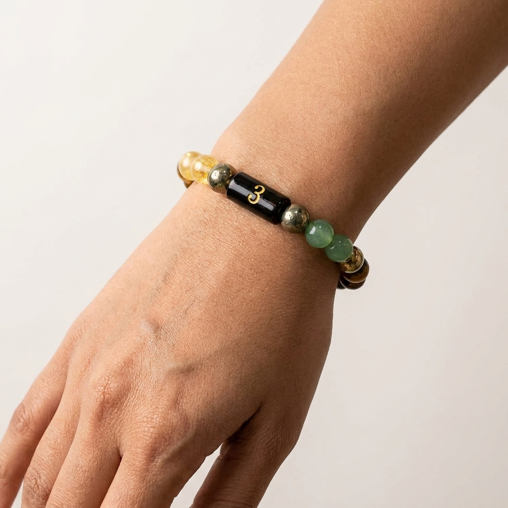 Mulank 3 Bracelet – Natural Crystal Numerology Jewellery – Good Habiitss
