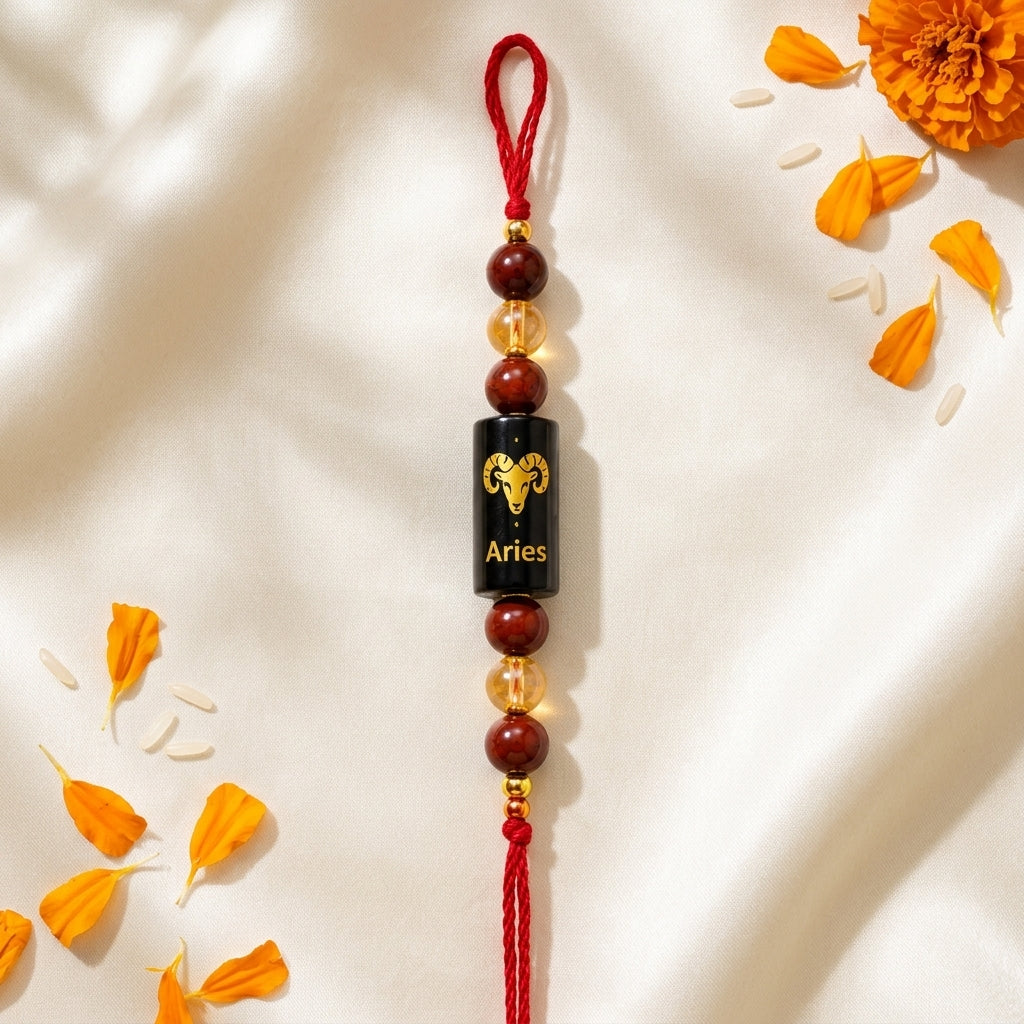 Aries Zodiac Rakhi | Red Jasper